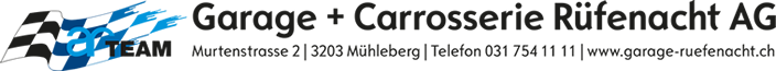 Logo Garage + Carrosserie Rüfenacht AG